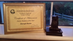 Prize-giving - Co-Junior Student of the Year 2014/2015 & Co-Recipient of the 'Bríd Boner Memorial Plaque'